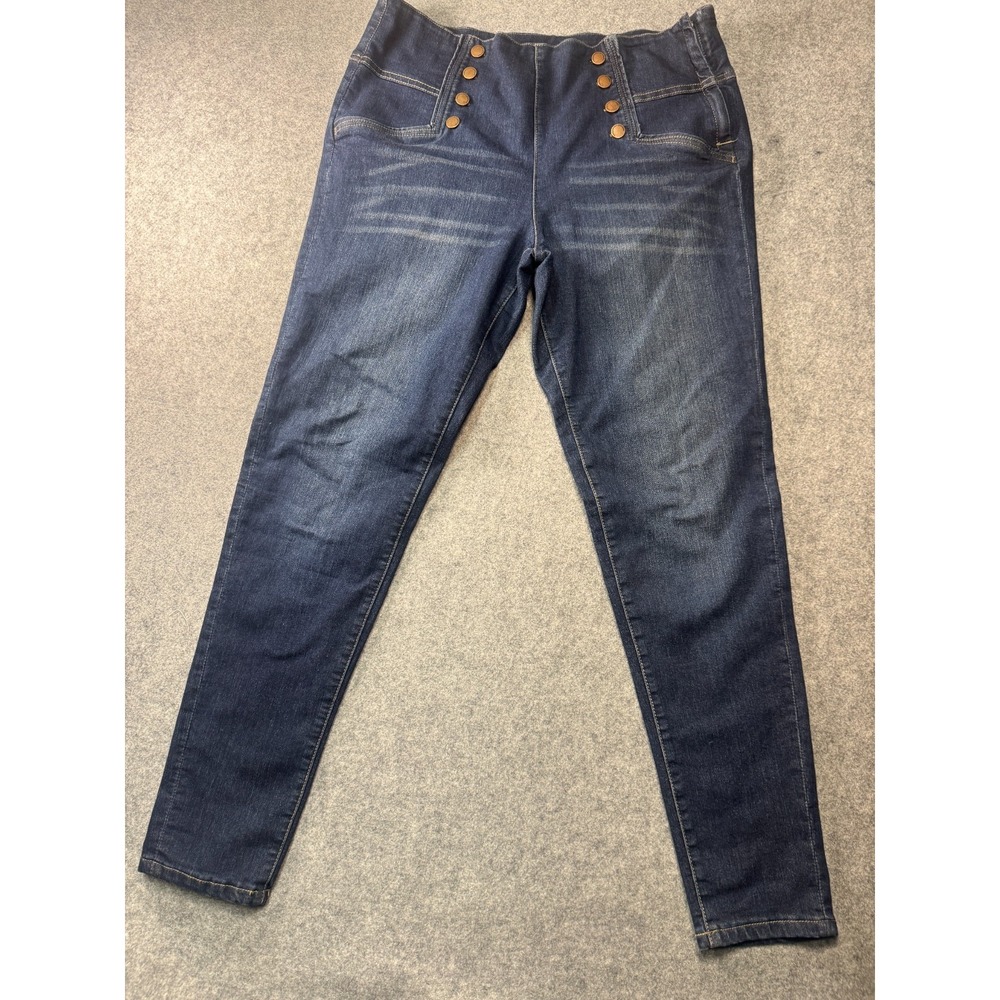 Rue21 Twentyone Black High Waisted Jegging Jeans Womens 13/14 Blue Denim